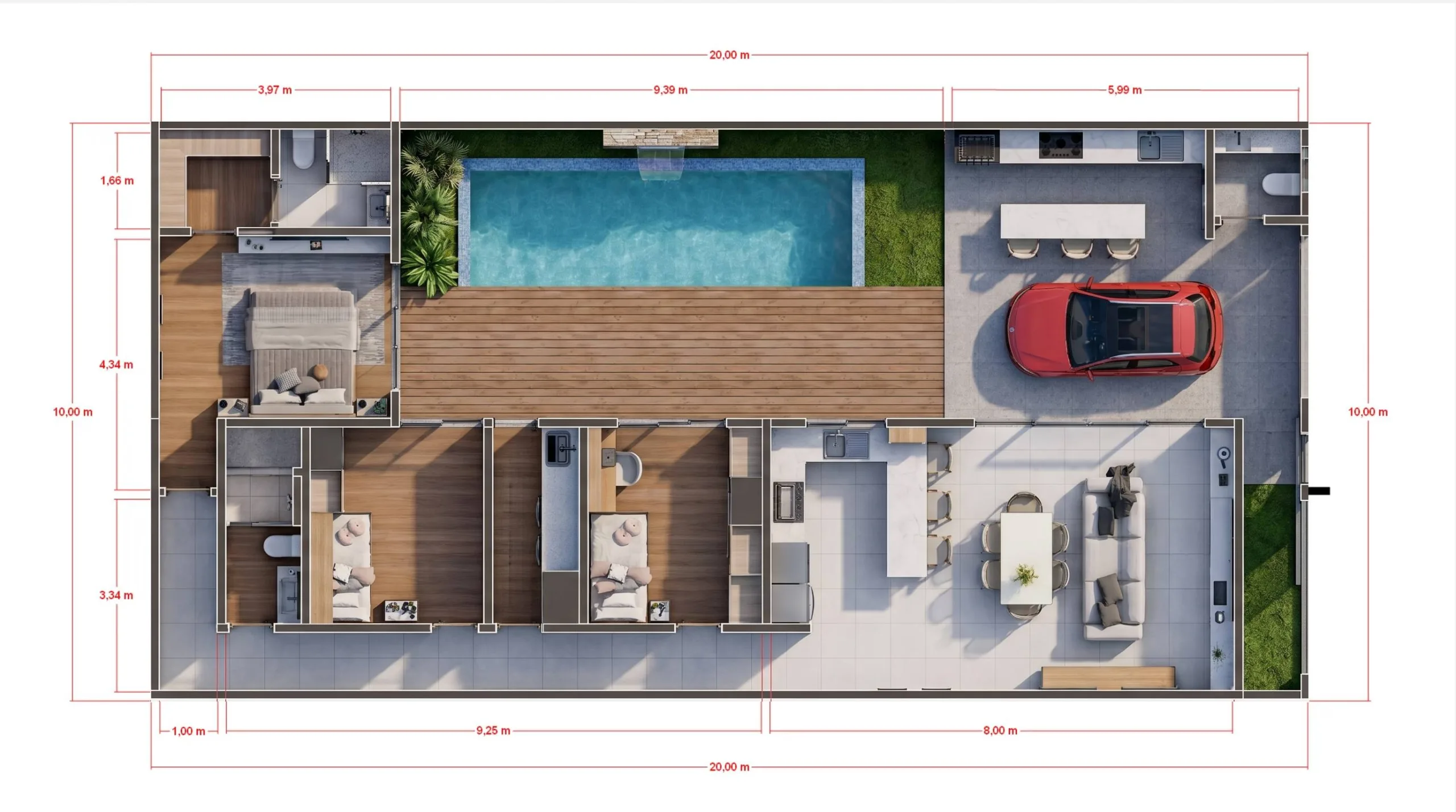 planta-humanizada-render projeto P13 Planta fácil 3D